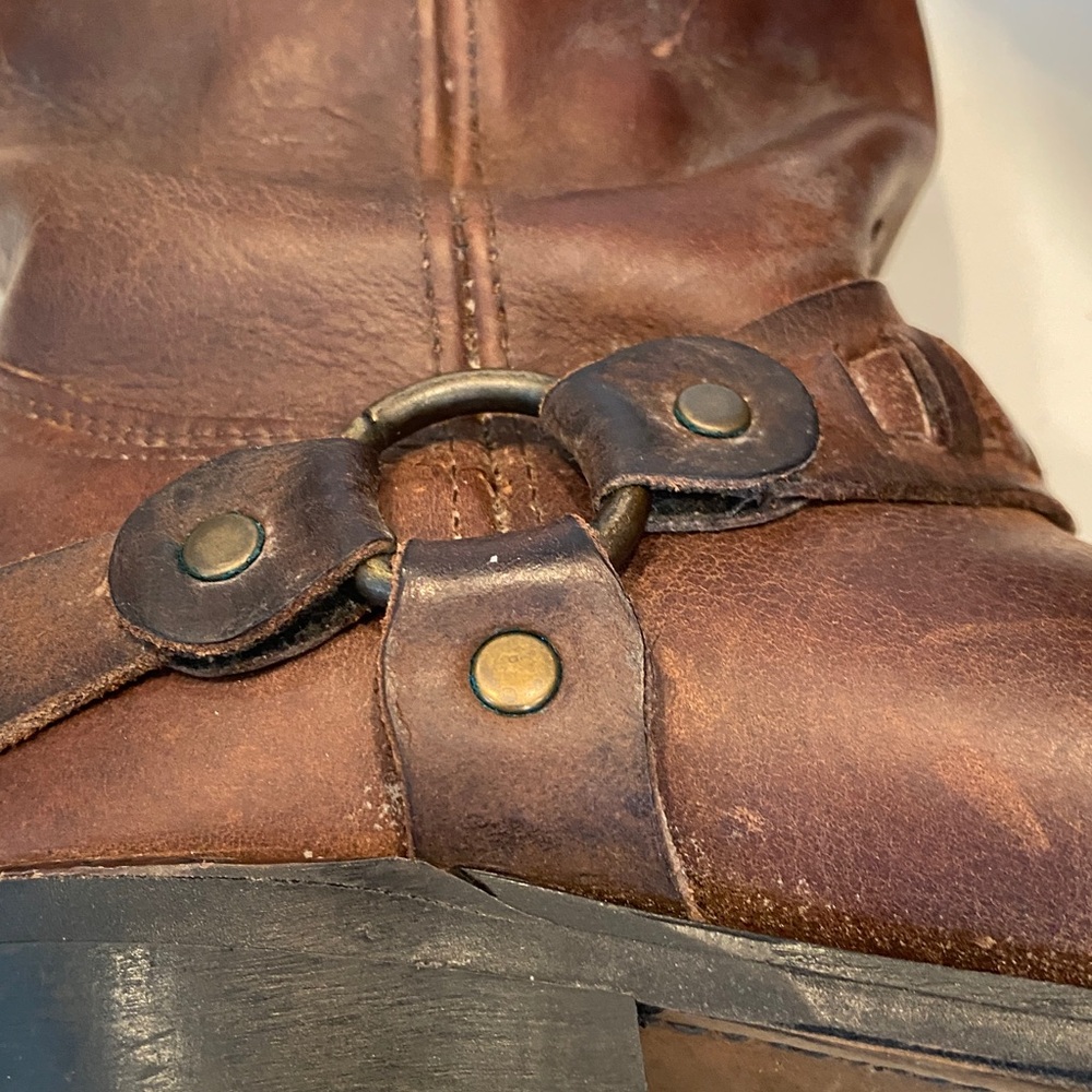 Vintage Sage Men’s Dark Brown Distressed Authentic Leather Cowboy Boots - Picture 5 of 10